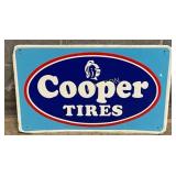 Emb. Cooper Tires Metal Advertising Sign, 26in x 1
