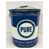 5g. Pure Oil Company Metal Lubricant Can with Hand