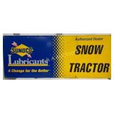 Emb. ï¿½Sunoco Lubricants Snow Tractor Metal ï¿½Sign,