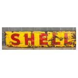 Shell Porc. Gasoline Sign, 22in x 93in