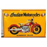 Emb. Indian Motorcycles Authorized Dealer Sign wit