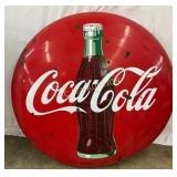 Porc. Coca-Cola 48-Inch Advertising Button Sign