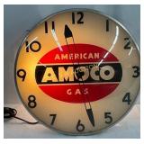 Amoco Gas Lighted Clock, 15 inches