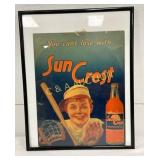 Framed Sun Crest Advertising Cardboard Poster, 9ï¿½1