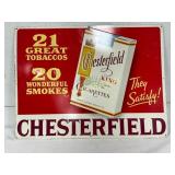 Chesterfield Cigarettes Embossed Metal Advertising