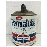 5g. Early PermaLube Motor Oil Can by Standard Oil