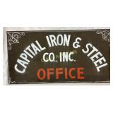 Capital Iron & Steel Co., Inc. Officeï¿½ Metal Signn