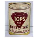 Embossed Metal Advertising Sign for TOPS Mild Scot