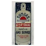 Emb. Sungas Gas Service Sign, 17in x 47in