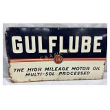 1947 Gulflube Metal Sign, 21 x 11 Inches