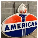 Lexan American Gas Station Sign with Flame and Tor