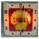 Shell Lighted Wall Clock by Pam Clock Co., 15in