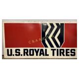 U.S. Royal Tires Emb. ï¿½Metal Sign with Wood Backin