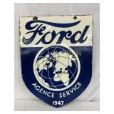 DSP Ford ï¿½Agence Service 1947ï¿½ Shield Sign, 18 x 3