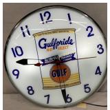 Gulfpride Lighted Clock, 15 inches Contemporary