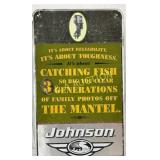 Emb. Johnson Outboard Motors Metal Sign, 15in x 25