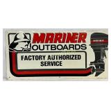 Emb. Mariner Outboards Metal Sign, 32in x 15in