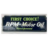 RPM Motor Oil Metal Sign for Rack, 22 x 8
