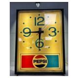 Pepsi-Cola Light-Up Wall Clock in Plastic and Meta