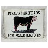 Polled Herefords Metal Sign, 24in x 18in