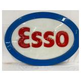 Emb. Esso Lexan Sign with Blue and Red Detailing,