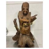 Hand-Carved Bears Wooden Sculpture, 17ï¿½25