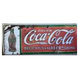 Porc. Coca-Cola Sign w/ 1923 Bottle Design, 117in