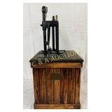 Early S.F. Bowser & Co. Wooden Oiler, 14in x 32in