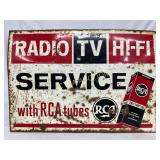 DS RCA Tubes Service Metal Sign, 40in x 28in
