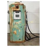 Early Bennett Gas Pump with Patina Finish
