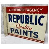 Republic Paints Authorized Agency Flange Sign, 18