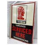 Tecumseh Engines Serviced Here Flange Sign, 16 x 2