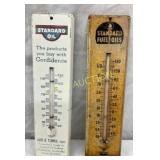 (2) Standard Oil Metal Thermometers, 3 x 11 1/2 In