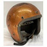 Orange Sparkle Open-Face Motorcycle Helmet, 7in by