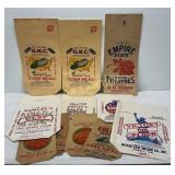 11 Vintage Paper Food Bags for Flour, Cornmeal, an
