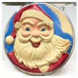 Embossed Lexan Plastic Circular Santa Claus Sign,