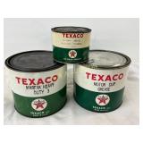 Three Texaco Lubricant Cans: Marfak Heavy Duty 3,