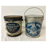 Two Vintage Lard Tins: Swift's Silverleaf and Babb