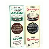 Metal Chewing Tobacco Advertising Signs Featuring