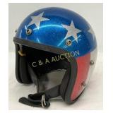 8x8in Open-Face Motorcycle Helmet with Red, White,