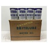 24 Britelube Motor Oil One-Quart Cans in Original