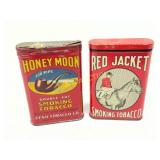Two Vintage Tobacco Tins: ï¿½Honey Moonï¿½ and ï¿½Red Ja