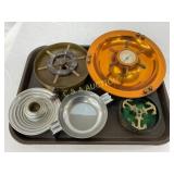 Early Ashtrays, Various Designs and Sizes, 3in ton