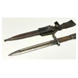 Early Bayonet with Leather Scabbard and Frog