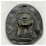 Bronze Embossed Metal Plaque with C.M. Russell Sig