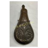 Metal Embossed Powder Flask with Ornamental Design