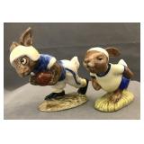 2 Royal Doulton bunnies, "Touchdown bunnykins"