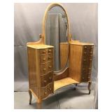 Art Deco Birdseye Maple dresser with mirror