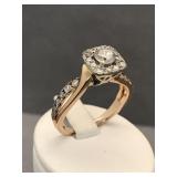 14k White & rose gold 3/4ct diamond ring 3/4