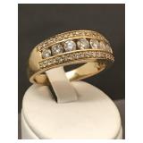 14k gold and diamond band